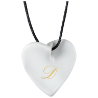 Pendant "Curved heart" with monogram (1 letter) in Gold, 2,5 x 2,5 cm
