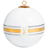 Ball, Golden and platinum ribbon, Trademark MEISSEN, gold, Ø 5 cm