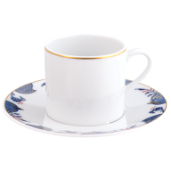 Espresso cup & saucer, Noble Blue, rim of onion elements, V 0,05 l