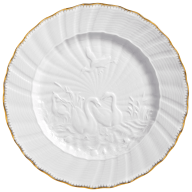 Charger Plate, Shape "Swan Service", Gold border, gold rim (Swan service), Ø 32 cm