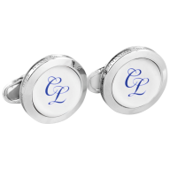 Cufflinks with Monogram (2 letters) in cobalt blue