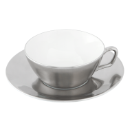Tea cup & saucer, Shape "MEISSEN® Cosmopolitan", Platinum, V 0,2 l