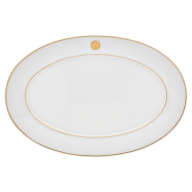 Platter, oval, Shape "No 41", Swords Luxury Gold, swords medallion, gold rim, L 30 cm
