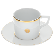 Espresso cup & saucer, Shape "No 41", Swords Luxury Gold, swords medallion, gold rim, V 0,05 l