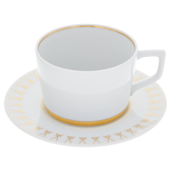 Cappuccino cup & saucer, Shape "No 41", Swords Luxury Gold, gold rim, V 0,2 l