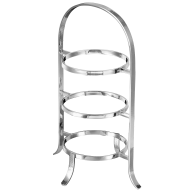 Etagere, for 3 plates, aluminium nickelplated, H 45 cm, Ø 26 cm