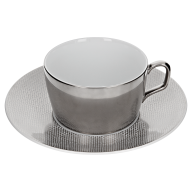 Coffee cup & saucer, Shape "MEISSEN® Cosmopolitan", Mesh, platinum, V 0,25 l