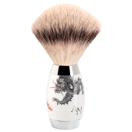 Mühle Edition Meissen, shaving brush with silvertip badger, porcellain handle, Ming Dragon, monogram, H 12,8 cm