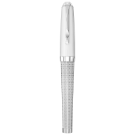MEISSEN® Porcelain Royal Seal Fountain Pen, Mesh platinum, H 18,5 cm