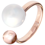 Ring Circle, Pearl Collection Pure White, 750 rose gold, 1 porcelain pearl 10mm