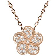 Necklace Royal Blossom Pavé, 750 rose gold, 1 Blossom Pave, 31 Brilliants approx 0,14 carats TW VSI, length 45/42cm
