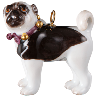 Pug pendant "Sir Henry" with tailcoat and bow tie, limited. 333 pcs., H 3,4 cm