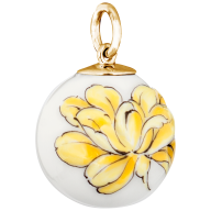 Pendant "Boule" Tuberose relief in Yellow, Ø 1,9 cm