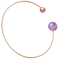Bangle Pearl Collection Lilac, 750 rose gold, 1 porcelain pearl 10mm