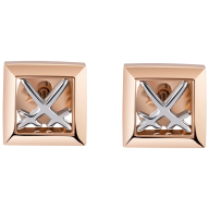 Ear studs Swords Insignum, 750 rose gold, bicolor
