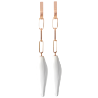 Earrings Bloom Collection, 925 silver rose plated with 2  flower buds in porcelain