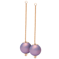 Add on to ear studs Pearl Collection Lilac, 750 rose gold, 2 porcelain pearls 12mm each