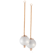 Ear studs add on, Pearl Collection Pure White, rose gold