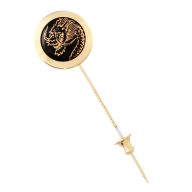 Pin Fortune Dragon, 925 silver yellow plated