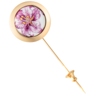 Pin Lilly, 925 Silver gold plated, 2,2 x 4 cm