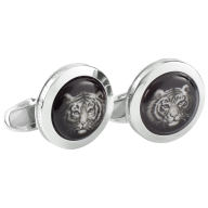 Cufflinks Tiger, 925 sterling silver