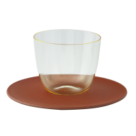 Espresso cup & saucer, LOBMEYR, "Alpha citrin", Boettger Stonewear, V 0,1 l