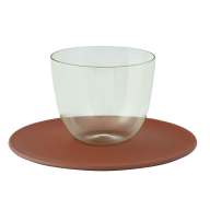 Espresso cup & saucer, LOBMEYR, "Alpha light green", Boettger Stonewear, V 0,1 l