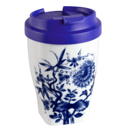 Coffee to go mug with plastic lid, small, Shape "Nova", "The Original", white V 0,35 l