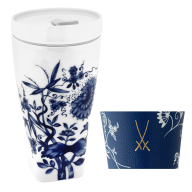 Coffee to go mug with porcelain lid and cuff, Shape "nova", "The original", white V 0,35 l