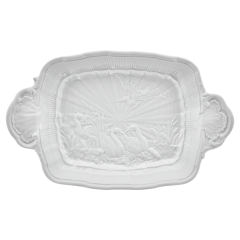 Serving dish, medium, Shape "Swan Service", white, L 33,5 cm
