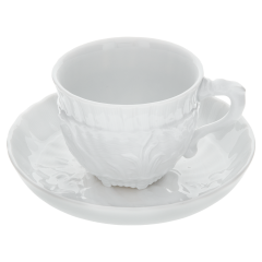 Espresso cup & saucer, Shape "Swan Service", white, V 0,1 l