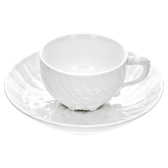 Coffee cup & saucer, Shape "Swan Service", white, V 0,14 l