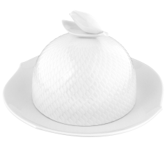 Box, Shape "Waves Relief", white, Ø 19 cm