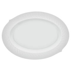 Platter, oval, Shape "Waves Relief", white, L 39 cm