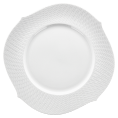 Charger Plate, Shape "Waves Relief", white, Ø 33 cm