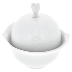 Sugar Bowl, Shape "Waves Relief", white, V 0,2 l