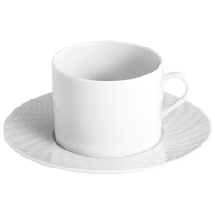 Coffee cup & saucer, Shape "No 41 Waves Relief", white, V 0,15 l