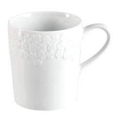 Mug, blossom relief, Shape "No 41", white, V 0,25 l