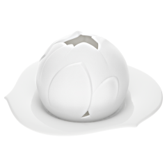 Storm lamp, Shape "Waves Relief", white, H 9 cm