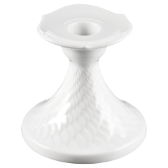 Candlestick, Shape "Waves Relief", white, H 8 cm