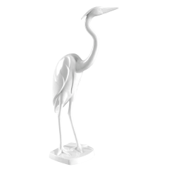 Bird Heron, white, H 36 cm
