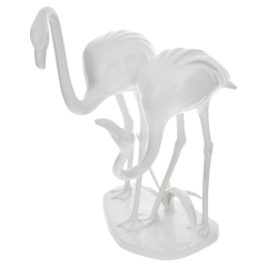 Group of birds Flamingos, white, H 28 cm