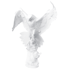 Falcon, white, H 75 cm