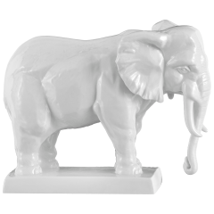 Elephant, white, H 18,5 cm