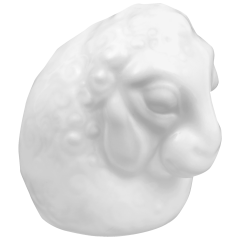 Sheep Zodiacal animal, white, H 4,4 cm