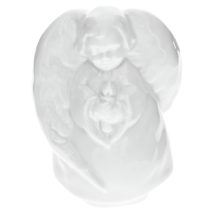 Guardian angel with candle, white, H 6,5 cm