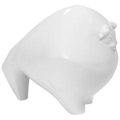 Bull, white, H 16 cm