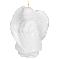 Ornament, guardian angel, white, H 4,8 cm