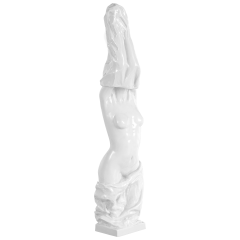In drapery, standing, white, H 46 cm