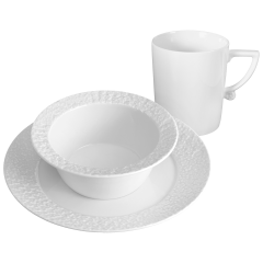 Breakfast set, 3-pcs, Shape "No 41, Royal Blossom", white
